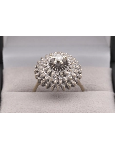 Bague Années 70 en or blanc 18 carats et diamants - - 8