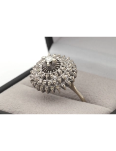 Bague Années 70 en or blanc 18 carats et diamants - - 9