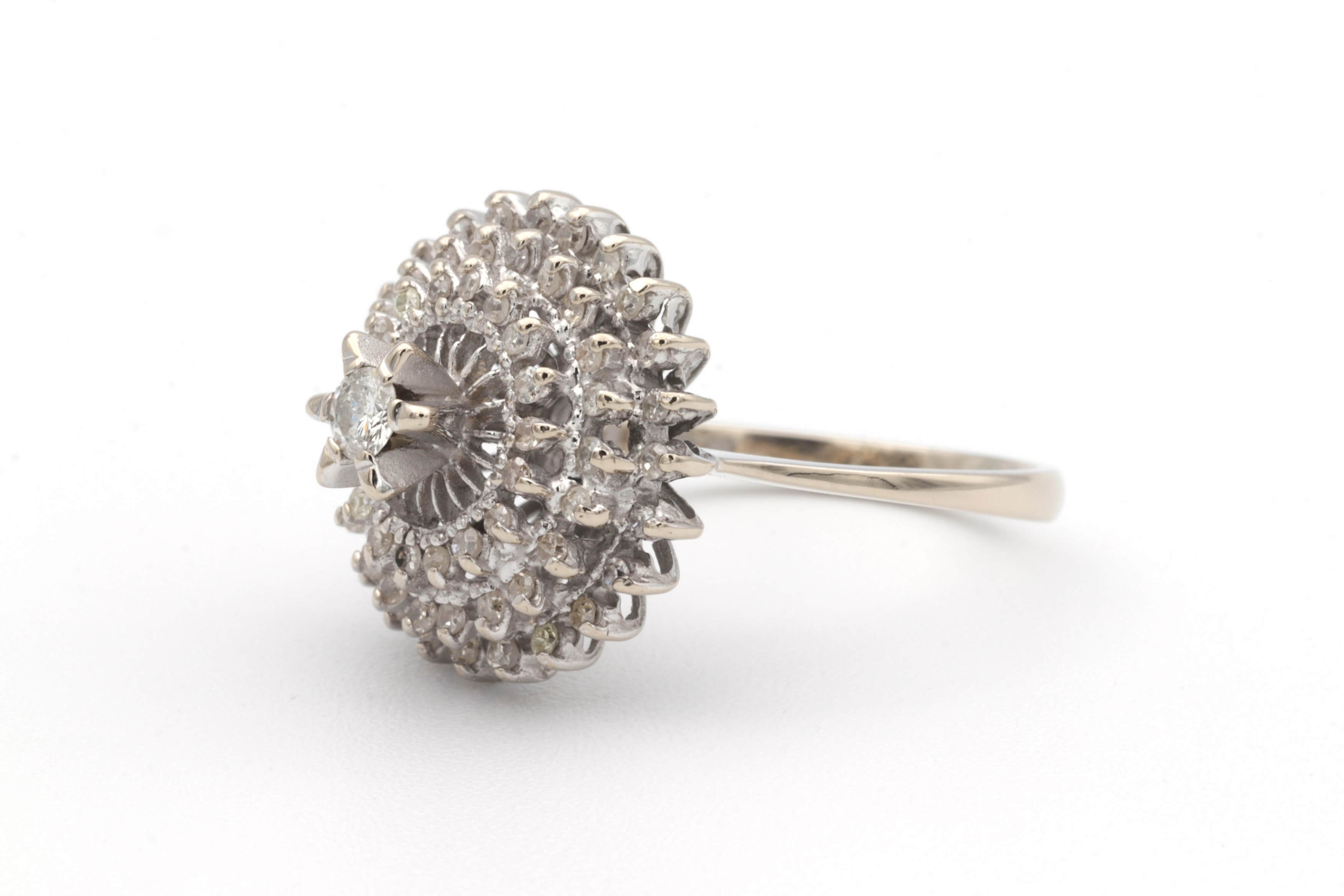 Bague Années 70 en or blanc 18 carats et diamants - - 2