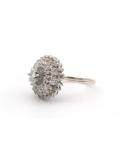 Bague Années 70 en or blanc 18 carats et diamants - - 2