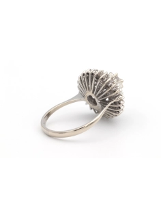 Bague Années 70 en or blanc 18 carats et diamants - - 6