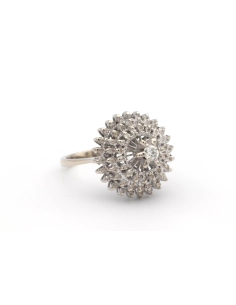 Bague Années 70 en or blanc 18 carats et diamants - - 7