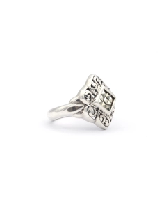 Bague contemporaine en argent 925 sertie de marcassites - 6