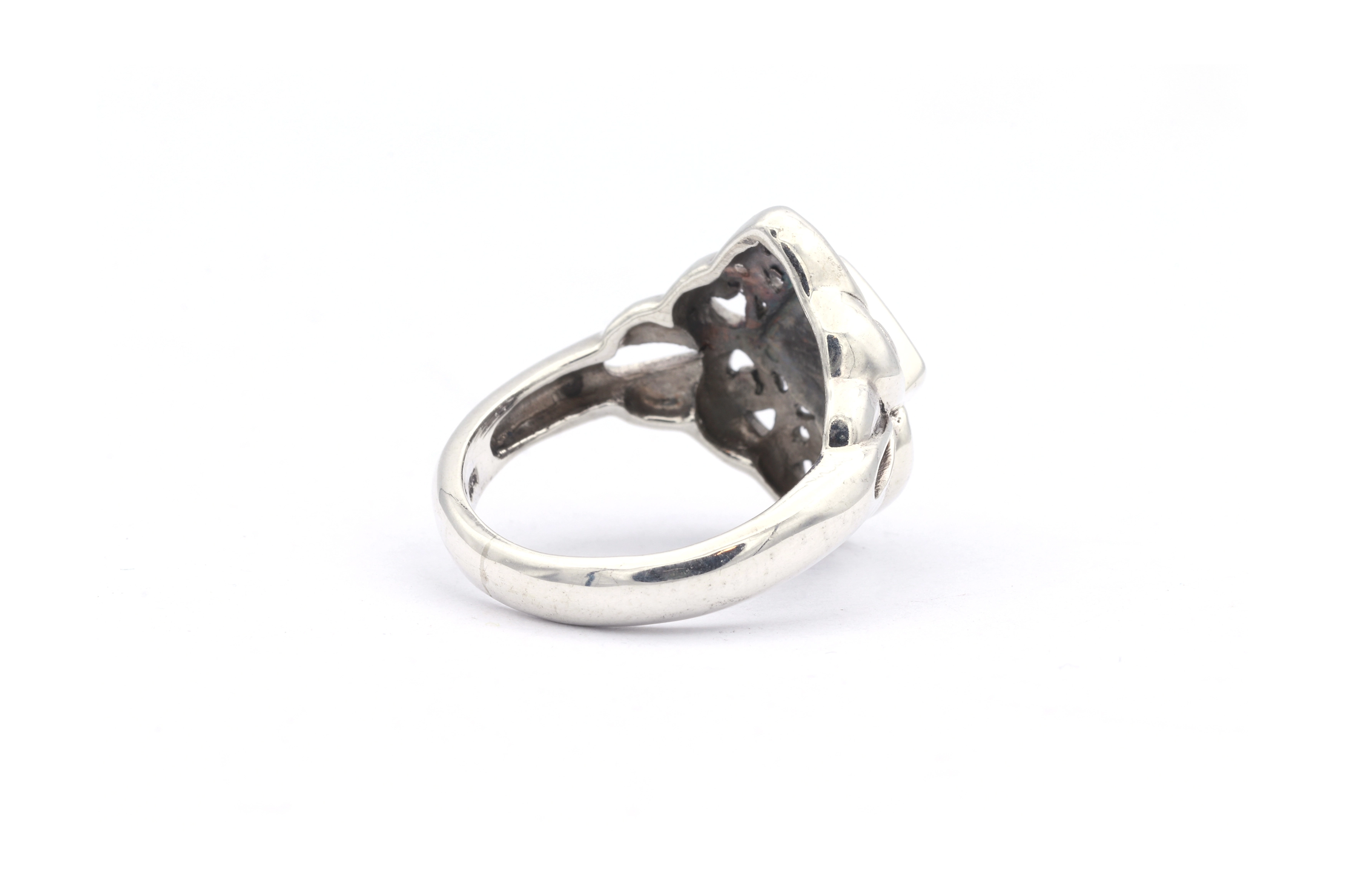 Bague contemporaine en argent 925 sertie de marcassites - 5