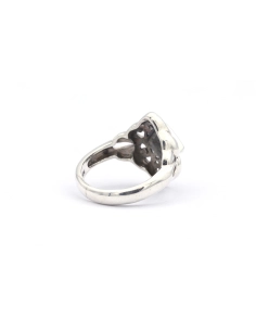 Bague contemporaine en argent 925 sertie de marcassites - 5