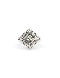 Bague contemporaine en argent 925 sertie de marcassites - 1
