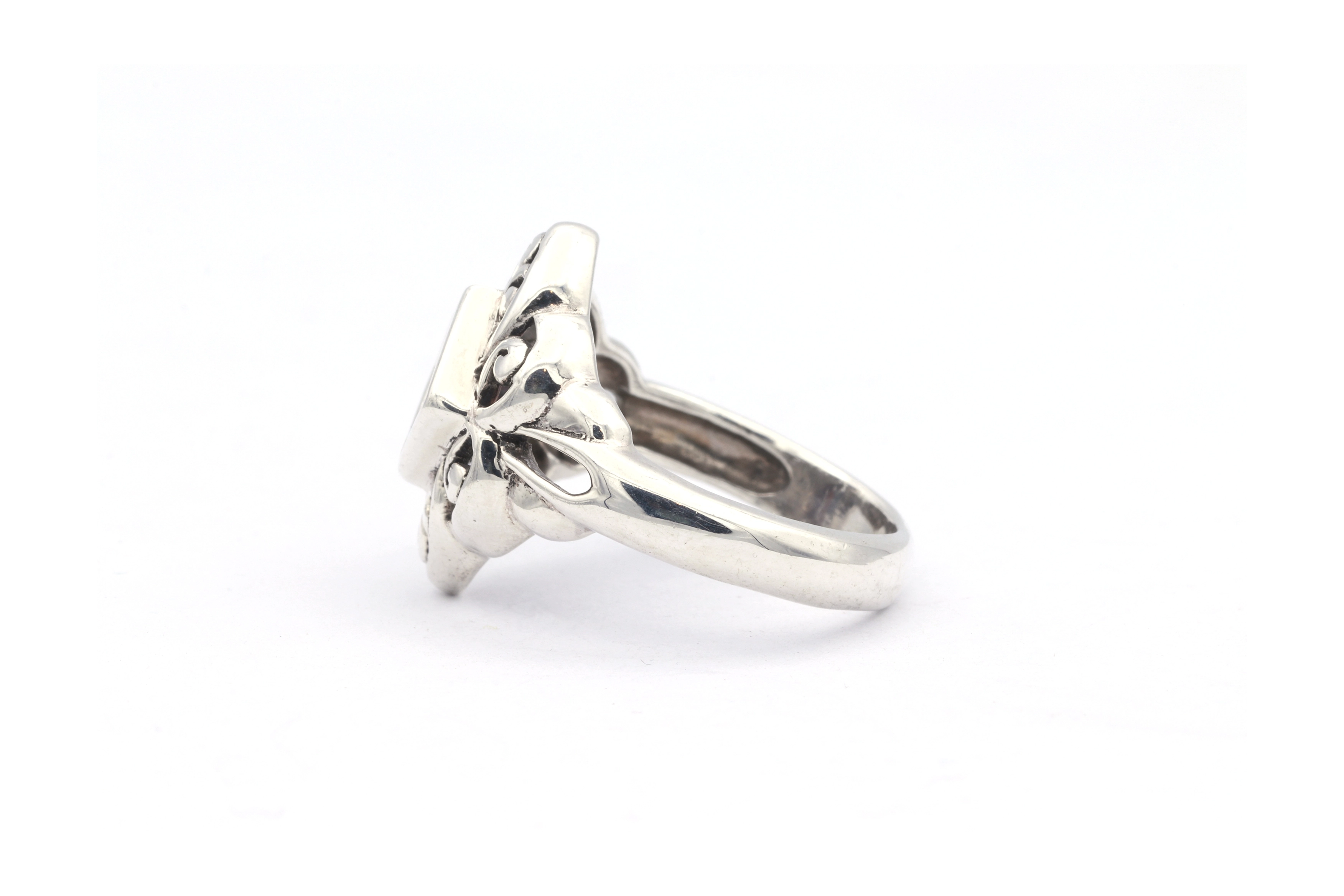 Bague contemporaine en argent 925 sertie de marcassites - 3