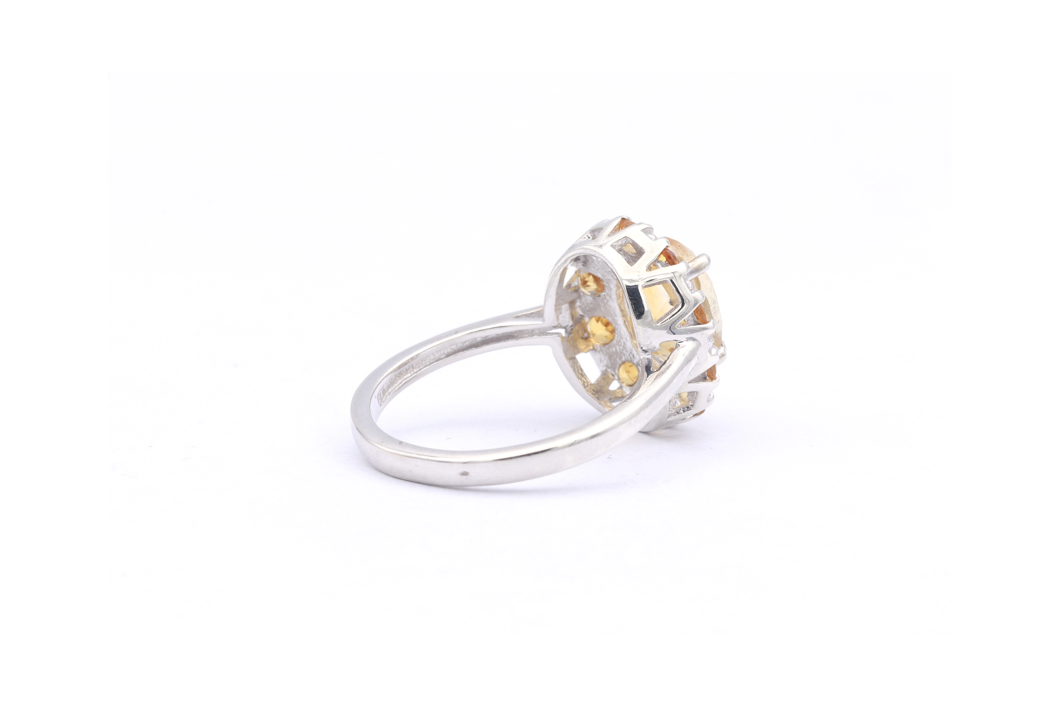 Bague contemporaine en argent 925 sertie de citrine - - 5