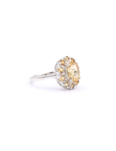 Bague contemporaine en argent 925 sertie de citrine - - 6