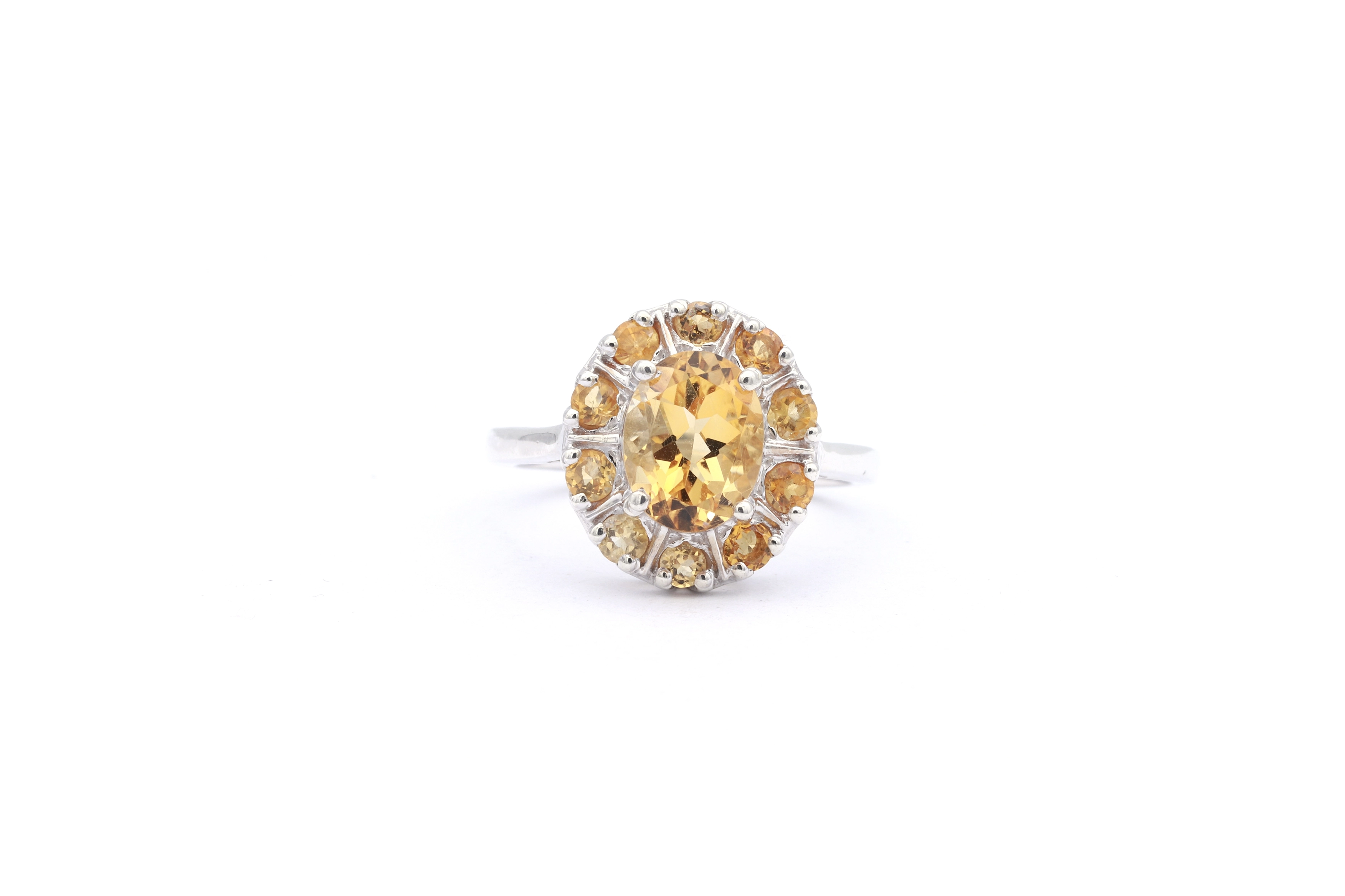 Bague contemporaine en argent 925 sertie de citrine -  - 1