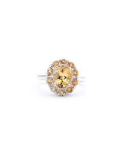 Bague contemporaine en argent 925 sertie de citrine - - 1