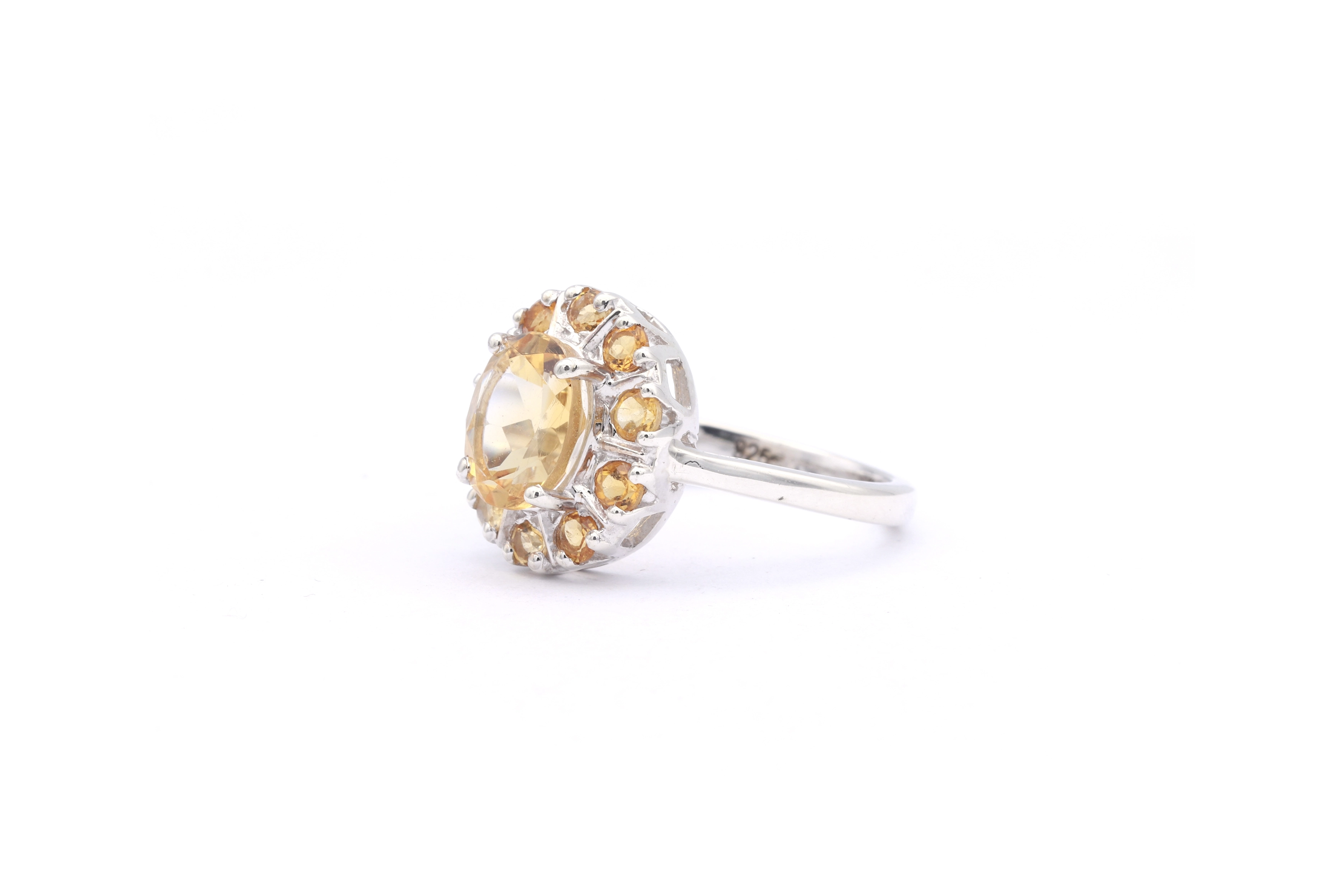 Bague contemporaine en argent 925 sertie de citrine - - 2