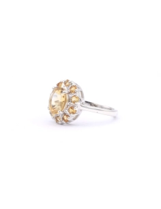 Bague contemporaine en argent 925 sertie de citrine - - 2