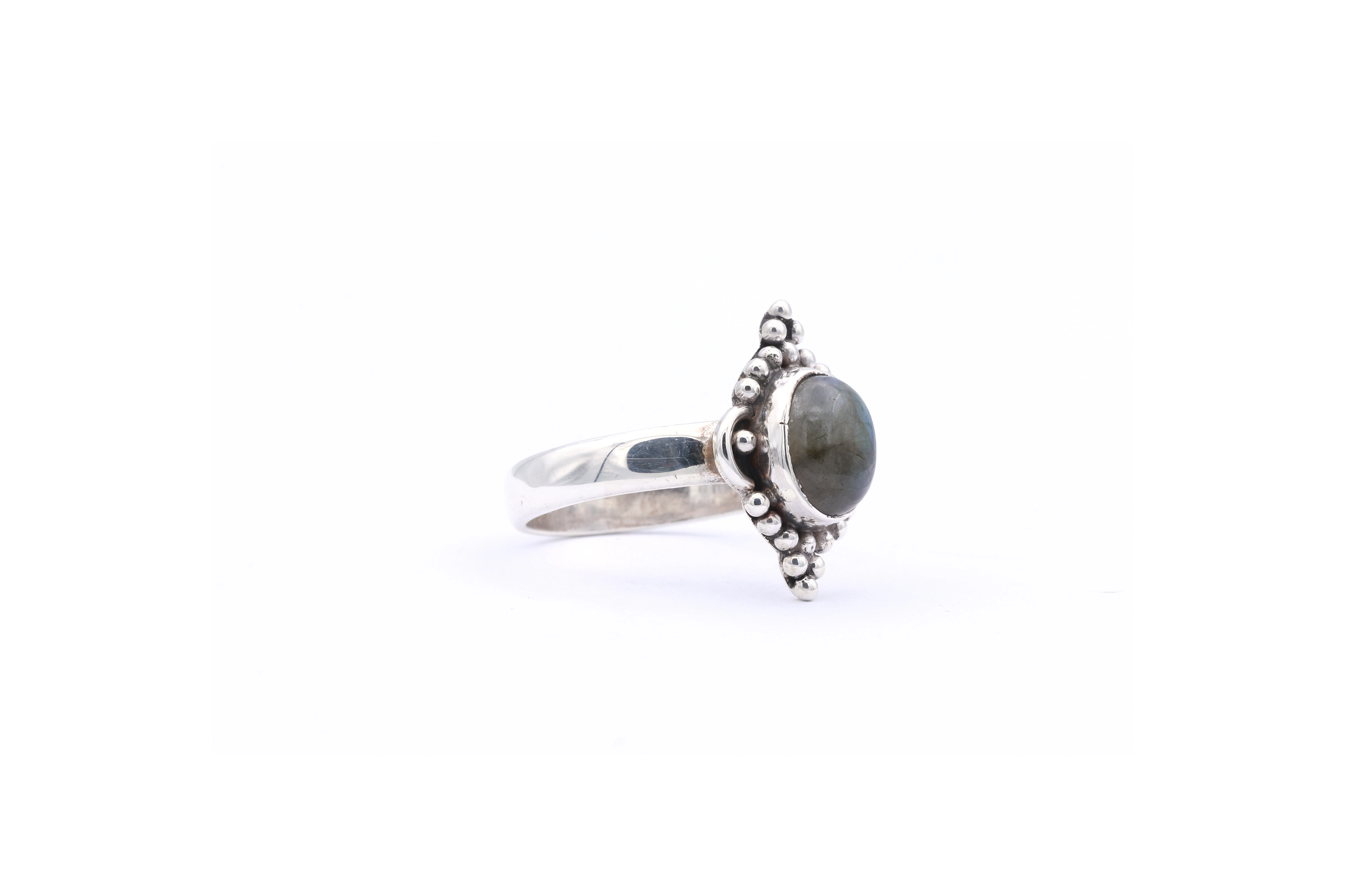 Bague contemporaine en argent 925 sertie de labradorite - 6