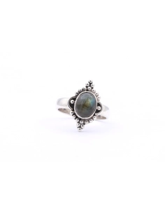 Bague contemporaine en argent 925 sertie de labradorite - 1