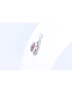 Pendentif contemporain en argent serti d'améthyste - 3