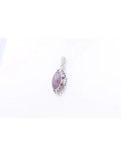 Pendentif contemporain en argent serti d'améthyste - 2