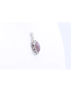 Pendentif contemporain en argent serti d'améthyste - 4