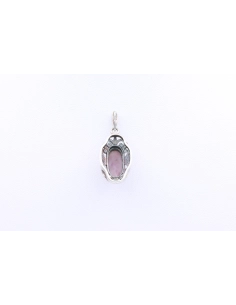 Pendentif contemporain en argent serti d'améthyste - 6