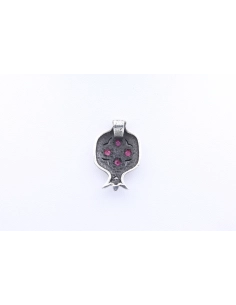 Pendentif contemporain en argent serti de rubis - 6