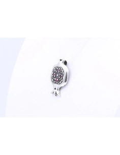 Pendentif contemporain en argent serti de rubis - 2
