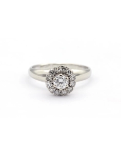 Bague contemporaine en or blanc 18 carats sertie de diamants - 1