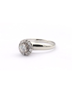 Bague contemporaine en or blanc 18 carats sertie de diamants - 2
