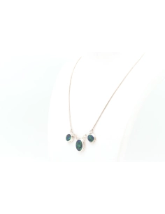 Collier contemporain en argent serti de malachite et de lapis lazuli - - 2