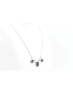 Collier contemporain en argent serti de malachite et de lapis lazuli - - 5
