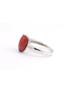 Bague Contemporaine en argent 925 serti de corail - 3