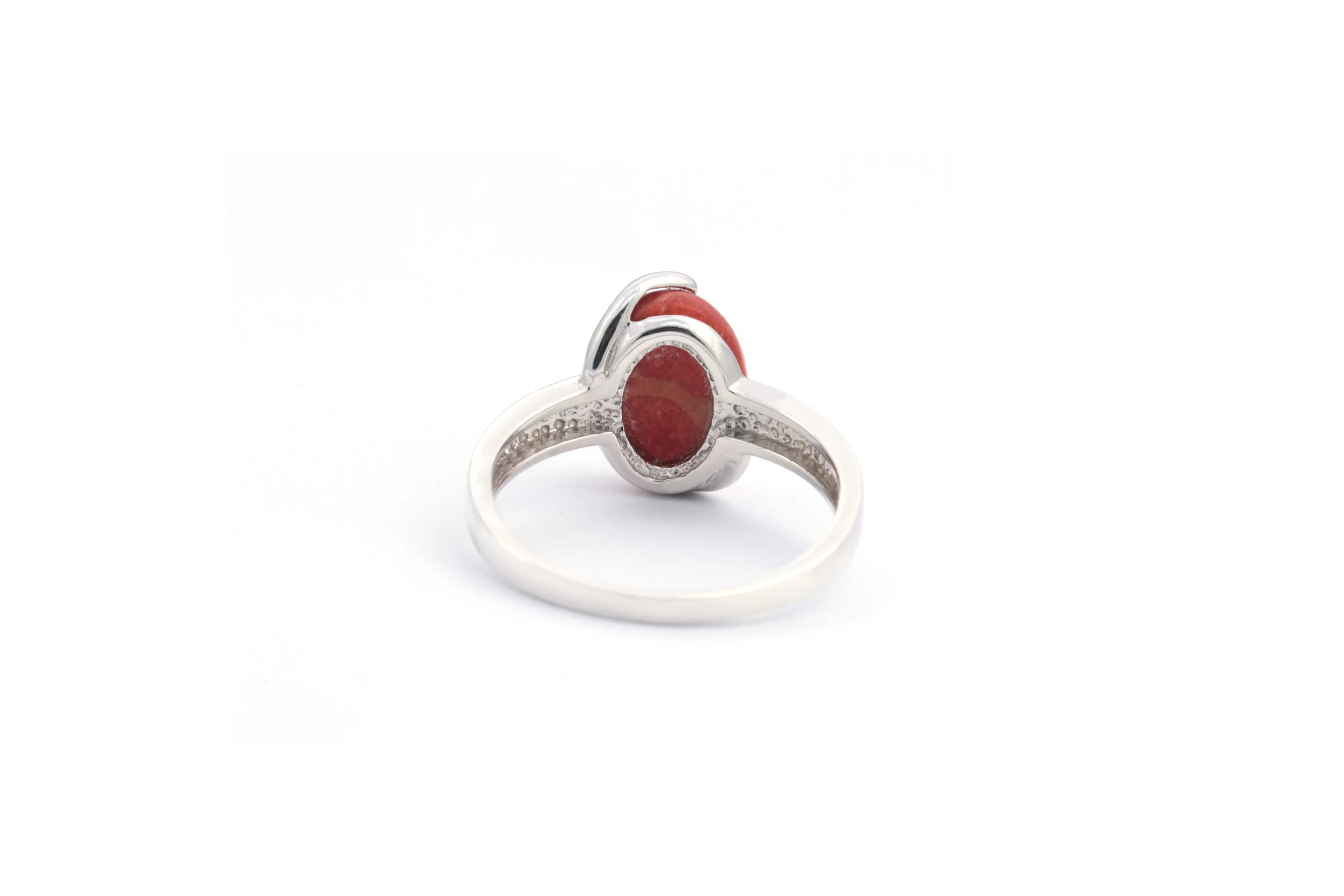 Bague Contemporaine en argent 925 serti de corail - 4