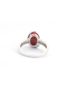 Bague Contemporaine en argent 925 serti de corail - 4