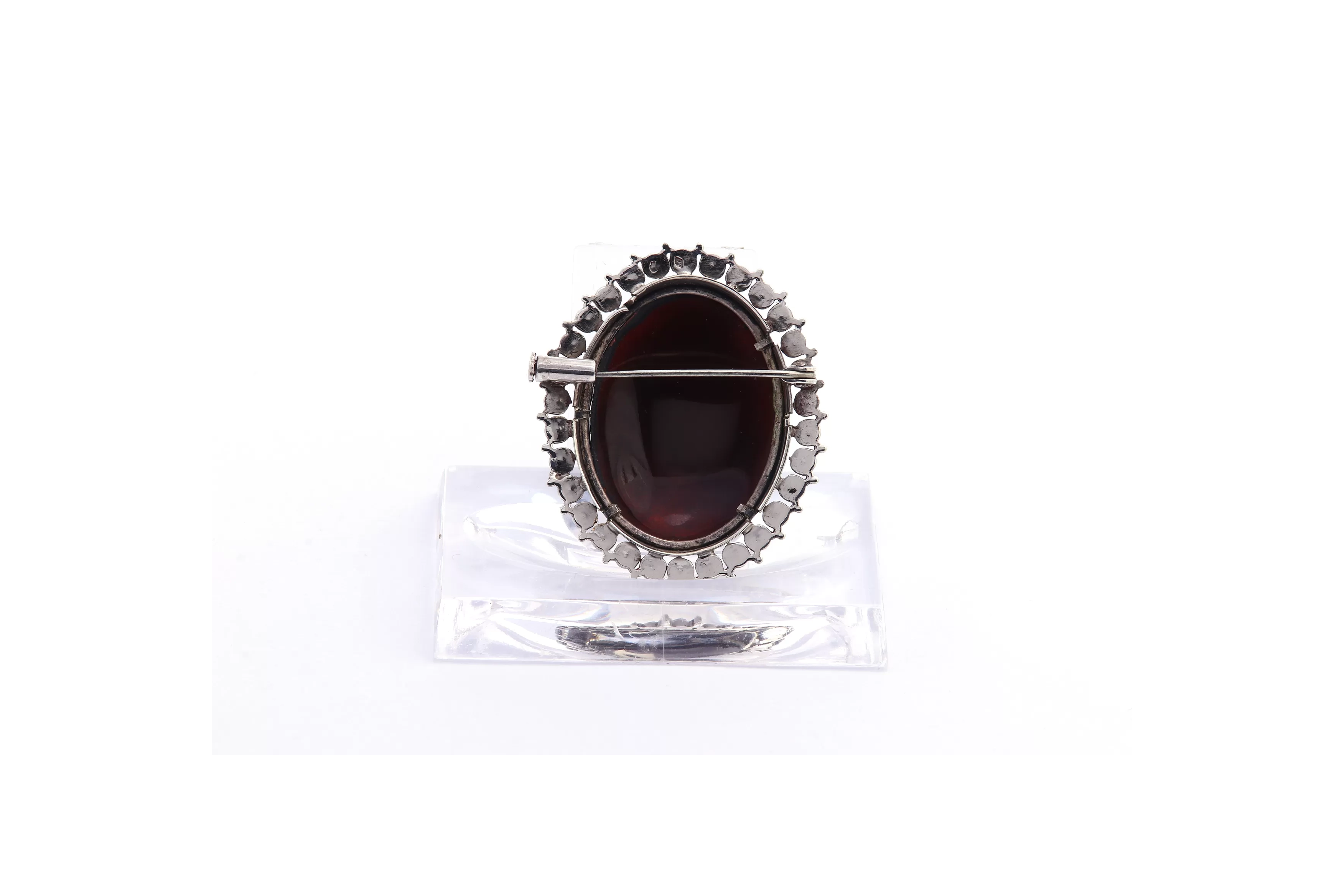 Broche Années 50 en argent sertie de marcassites et d'émail de Limoges - 6