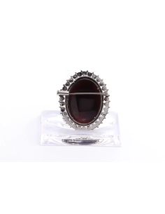 Broche Années 50 en argent sertie de marcassites et d'émail de Limoges - 6