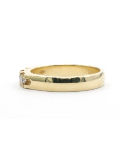 Bague contemporaine en or jaune 18 carats sertie de diamants "taille" brillant (+- 0.27ct) - - 3