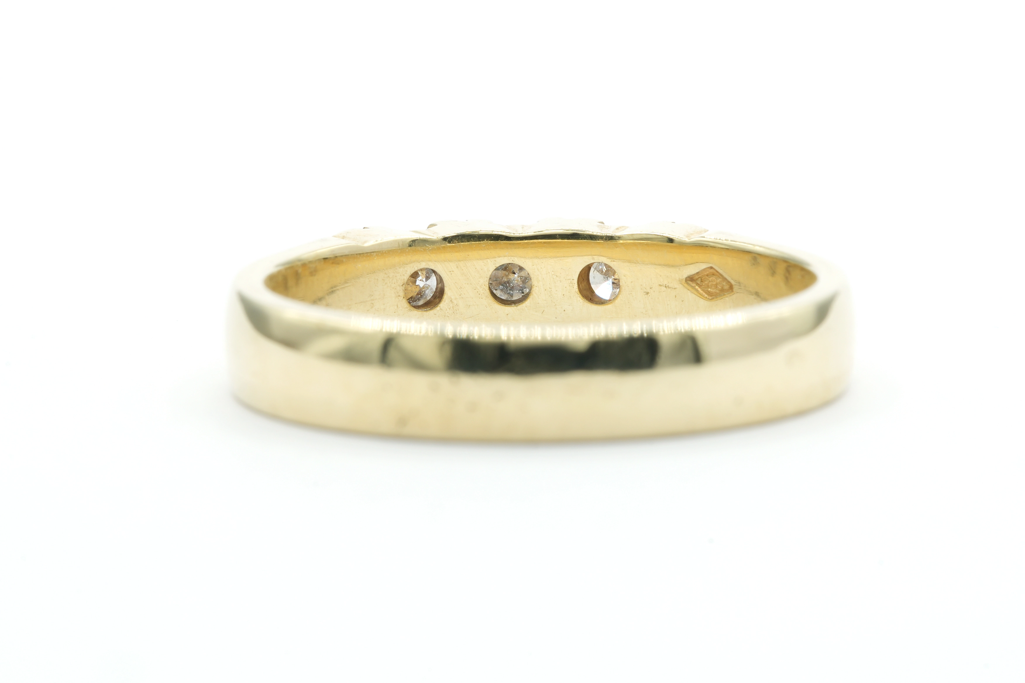 Bague contemporaine en or jaune 18 carats sertie de diamants "taille" brillant (+- 0.27ct) - - 4