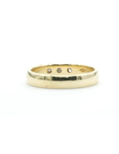 Bague contemporaine en or jaune 18 carats sertie de diamants "taille" brillant (+- 0.27ct) - - 4