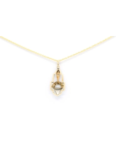 Pendentif Art Déco en or jaune et blanc 18 carats serti de strass - 4