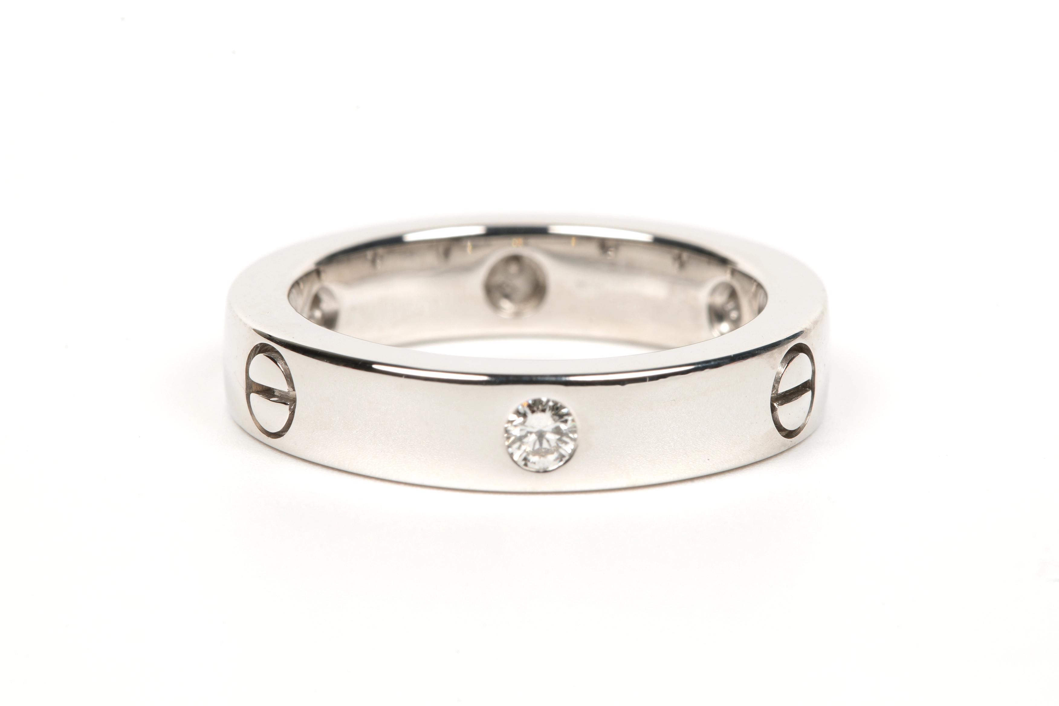 Bague contemporaine en or blanc 18 carats sertie de diamants "taille" brillant (+-0.12ct) - 5