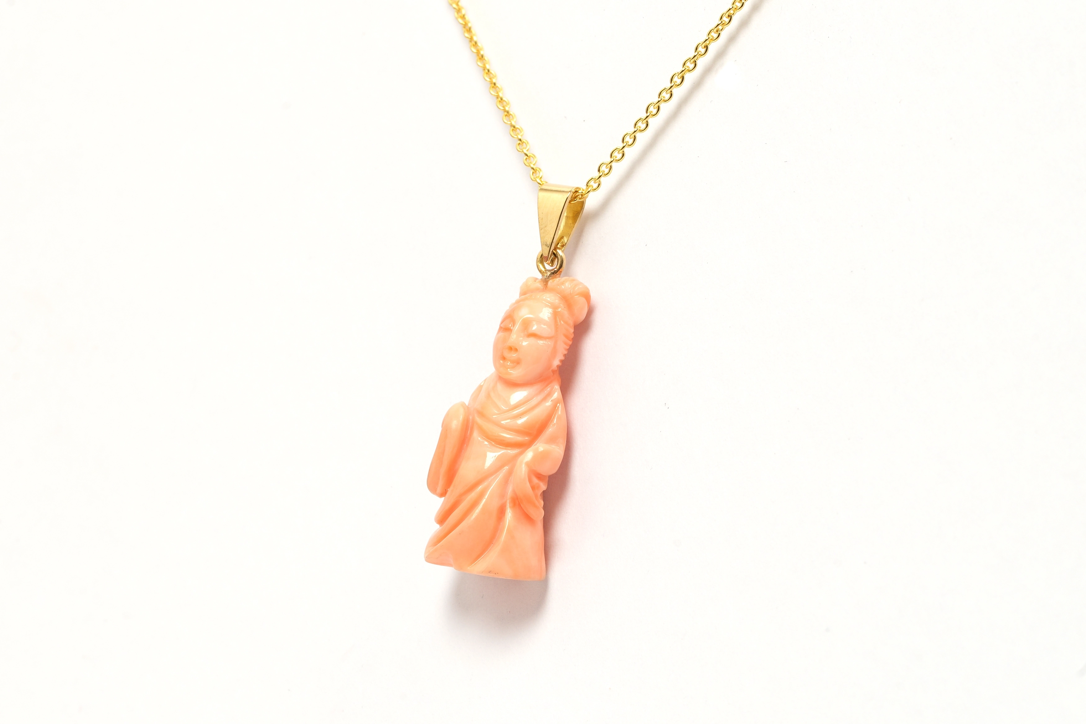 Pendentif Années 70 en or jaune 18 carats et corail - 2