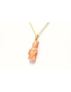 Pendentif Années 70 en or jaune 18 carats et corail - 2