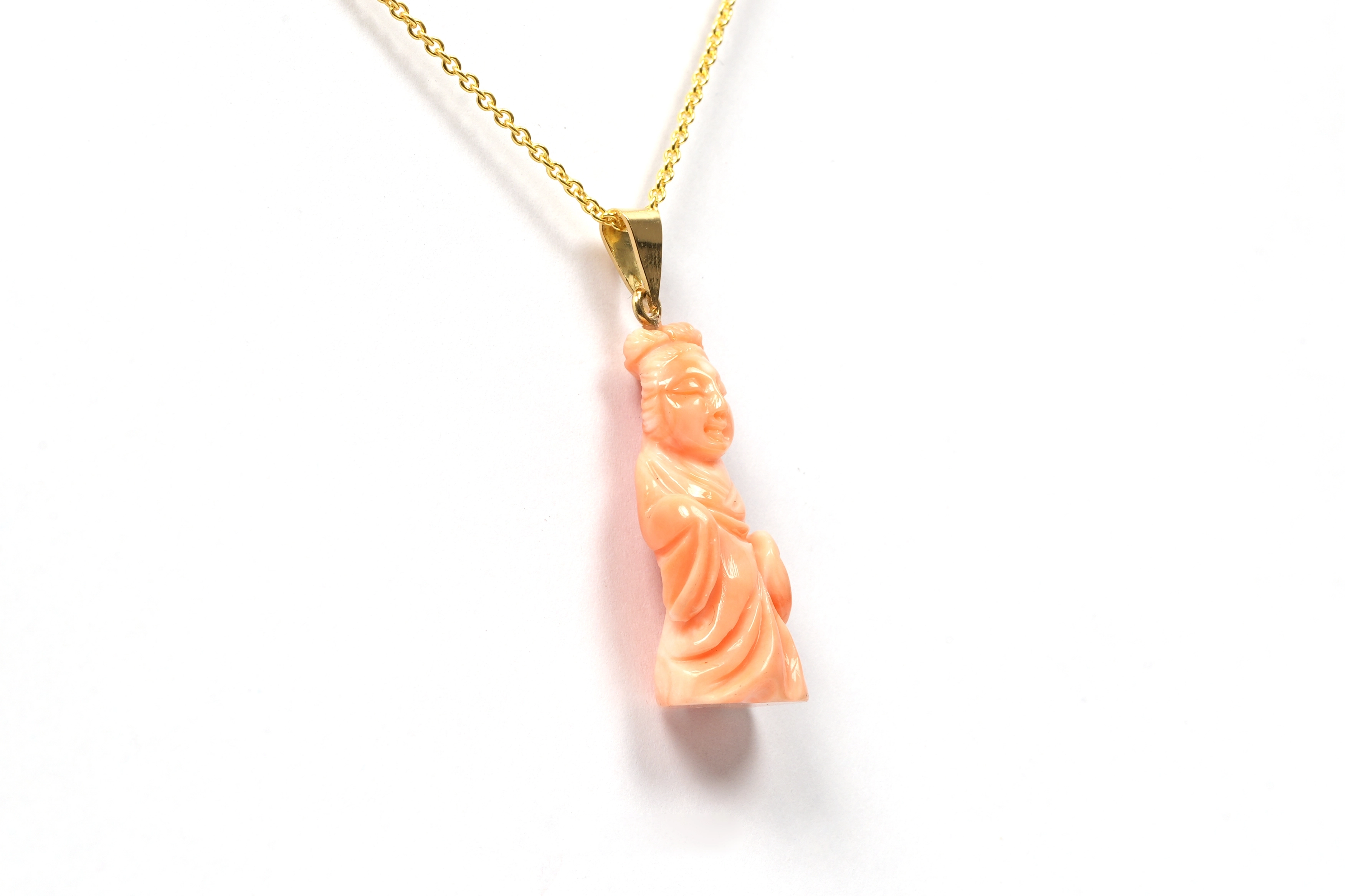 Pendentif Années 70 en or jaune 18 carats et corail - 3