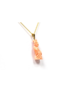 Pendentif Années 70 en or jaune 18 carats et corail - 3