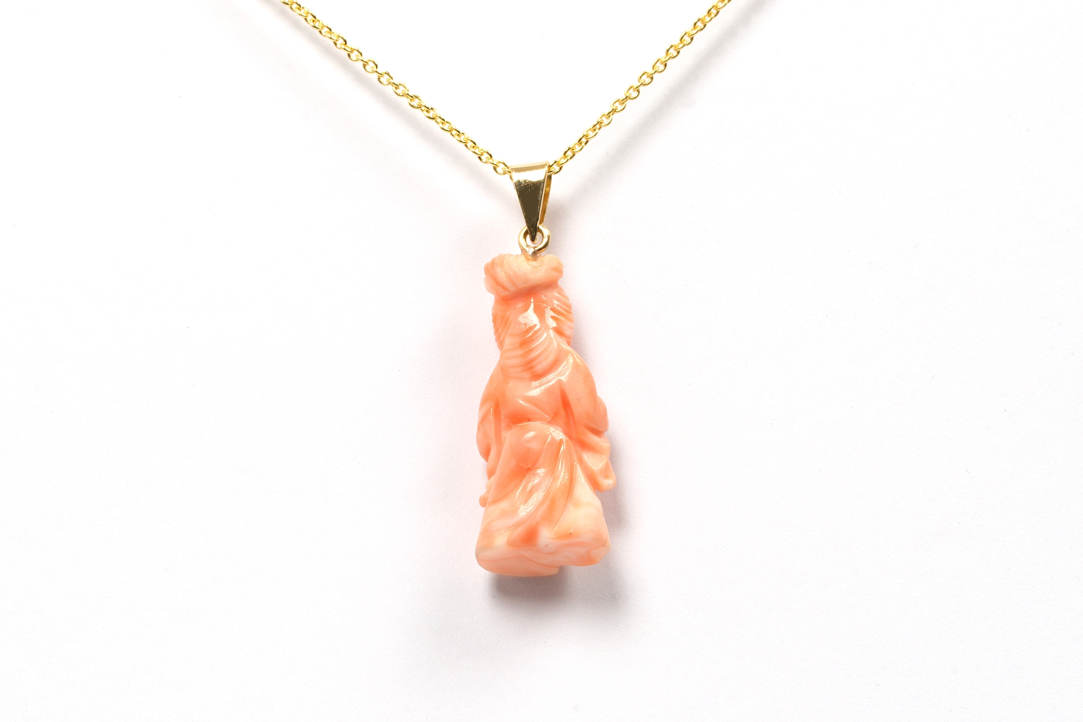 Pendentif Années 70 en or jaune 18 carats et corail - 4