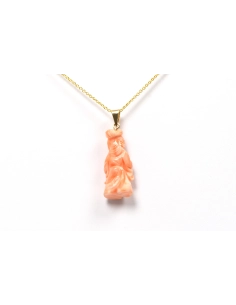 Pendentif Années 70 en or jaune 18 carats et corail - 4