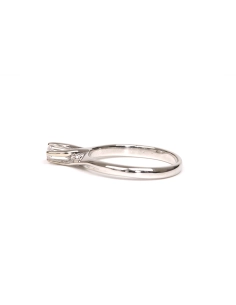 Bague Années 70 en or blanc 18 carats sertie d'un diamant "taille" brillant (+-0.08ct) - 3