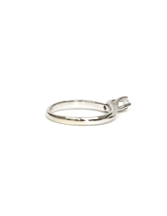 Bague Années 70 en or blanc 18 carats sertie d'un diamant "taille" brillant (+-0.08ct) - 5