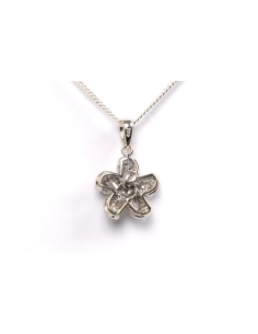 Pendentif contemporain en or blanc 18 carats serti de diamants "taille" baguette et "taille" brillant (+-0.154ct) - - 4