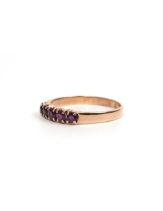 Bague contemporaine en or jaune 8 carats sertie de grenats - 2