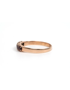 Bague contemporaine en or jaune 8 carats sertie de grenats - 3